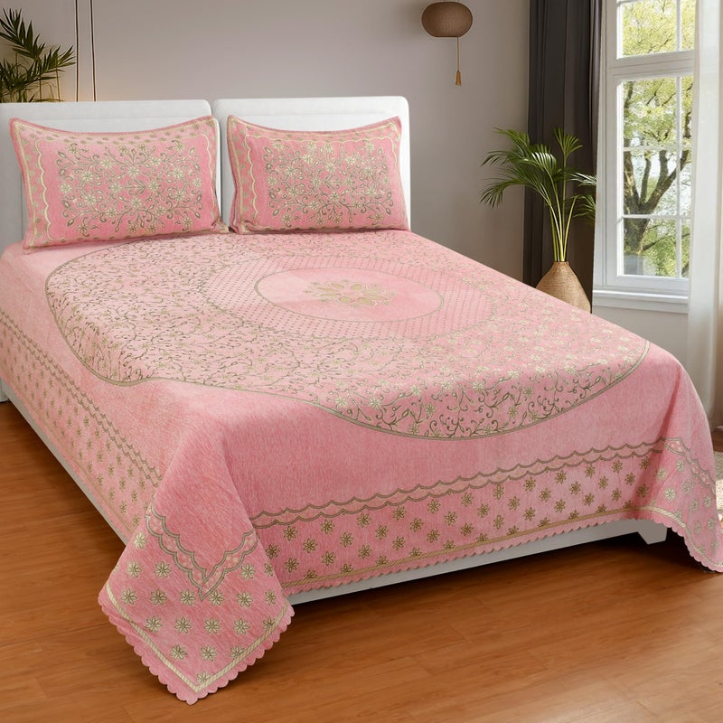 jayvaam Luxury Velvet Bedsheet – King Size Luxury Bed Sheet – Ultra Soft, Cozy & Warm Bedding for Bedroom – Hypoallergenic & Elegant Velvet Texture (Crystal 01 Pink 100X100, Velvet Bedsheet) - Image 5