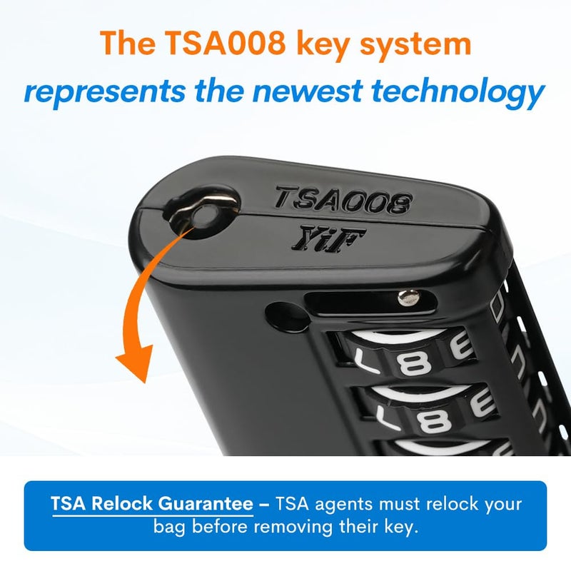 أقفال أمتعة Forge معتمدة من TSA – أقفال سفر TSA برمز مكوّن من 4 أرقام مع TSA008، ومؤشر تنبيه عند الفتح، وهيكل من سبيكة الزنك للأمتعة وحقيبة السفر وحقيبة الظهر وغير ذلك، أسود 2 PK، أقفال كابل - Image 2