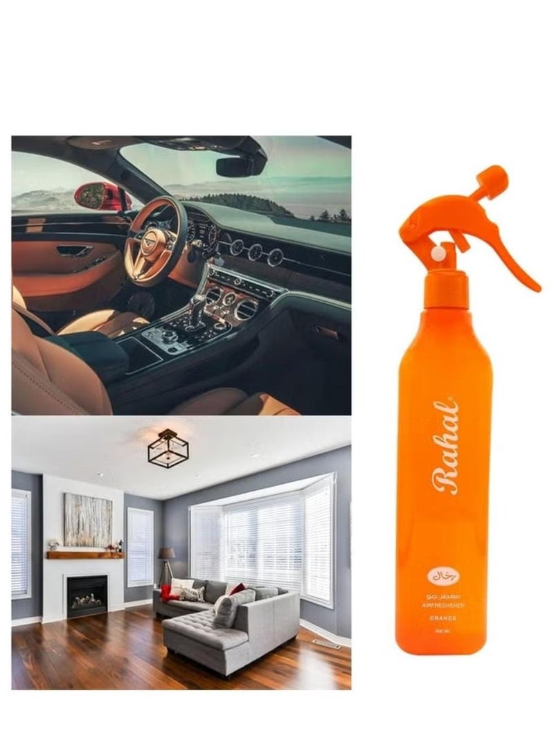 Rahal Air Freshener Orange Scent 400ml - Refreshing scent for use in the home, office and car - Long-lasting freshness - Image 2