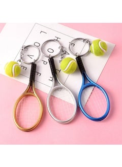 Buffer ® Realistic Tennis Racket Design Stylish Keychain Necklace Bag Charm Tennis Keychain 