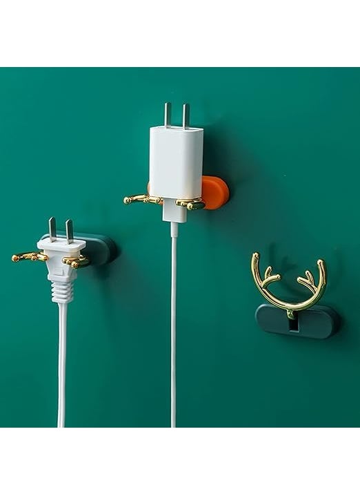 Jpra enterprise Jpra enterprise Antler Hook Cord Organizer for Cord Multifunctional Plug Wire Holder HoleFree Clamp Cable Plugs Antler Hook Organizer for Kitchen Appliances 4 pcs  - Image 2