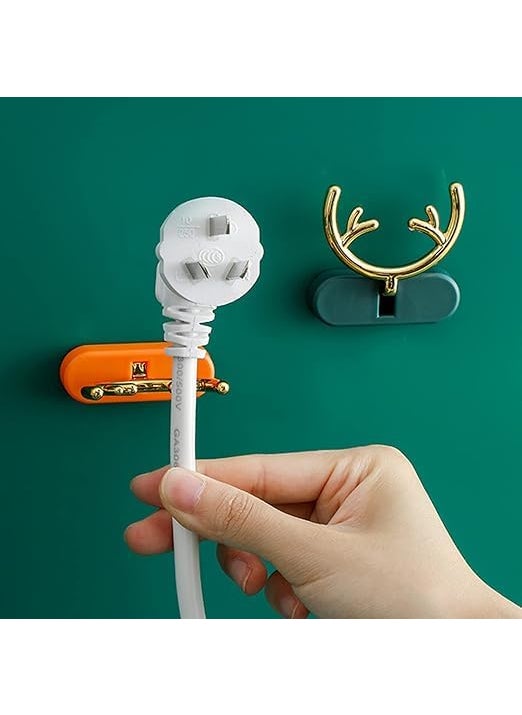 Jpra enterprise Jpra enterprise Antler Hook Cord Organizer for Cord Multifunctional Plug Wire Holder HoleFree Clamp Cable Plugs Antler Hook Organizer for Kitchen Appliances 4 pcs  - Image 3