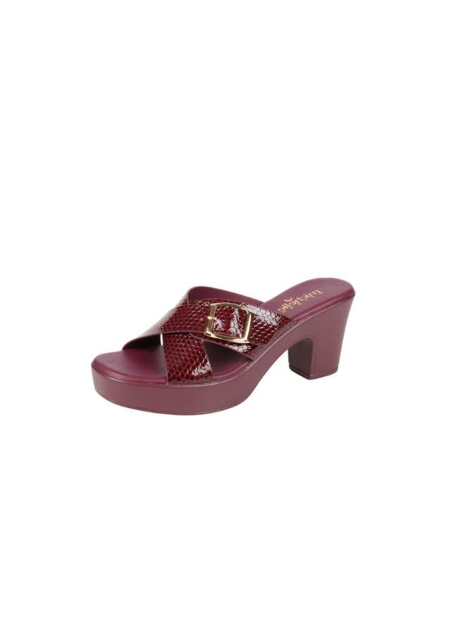 Michelle Morgan 092-2886 Michelle Morgan Ladies Block Heel Sandals 114RJ858 Bordo - Image 1