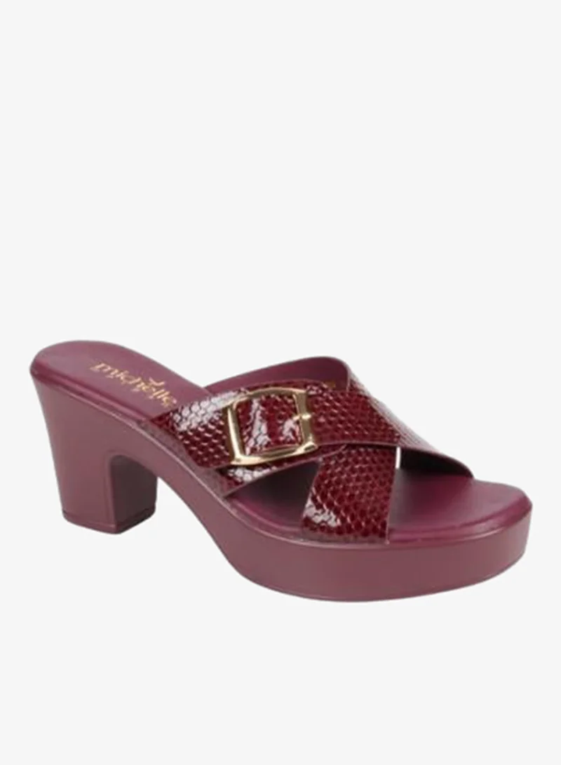 Michelle Morgan 092-2886 Michelle Morgan Ladies Block Heel Sandals 114RJ858 Bordo