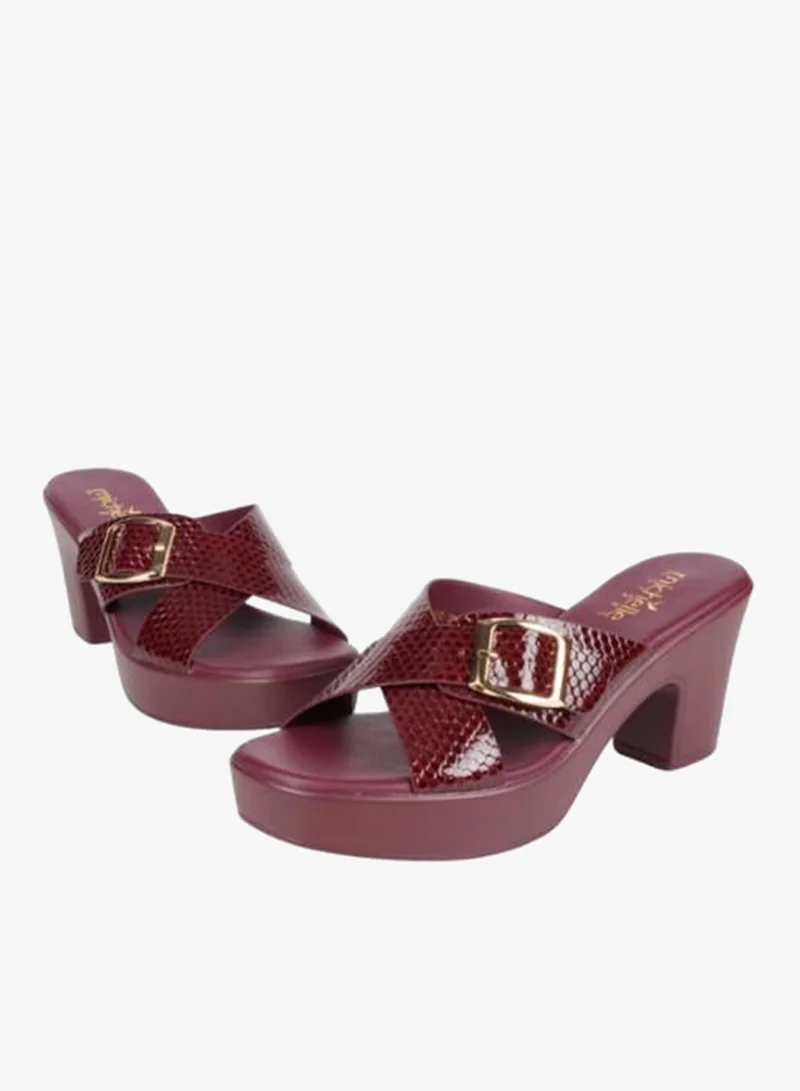 Michelle Morgan Bordo 092-2886 Michelle Morgan Ladies Block Heel Sandals 114RJ858 Bordo for Women | Best Price UAE