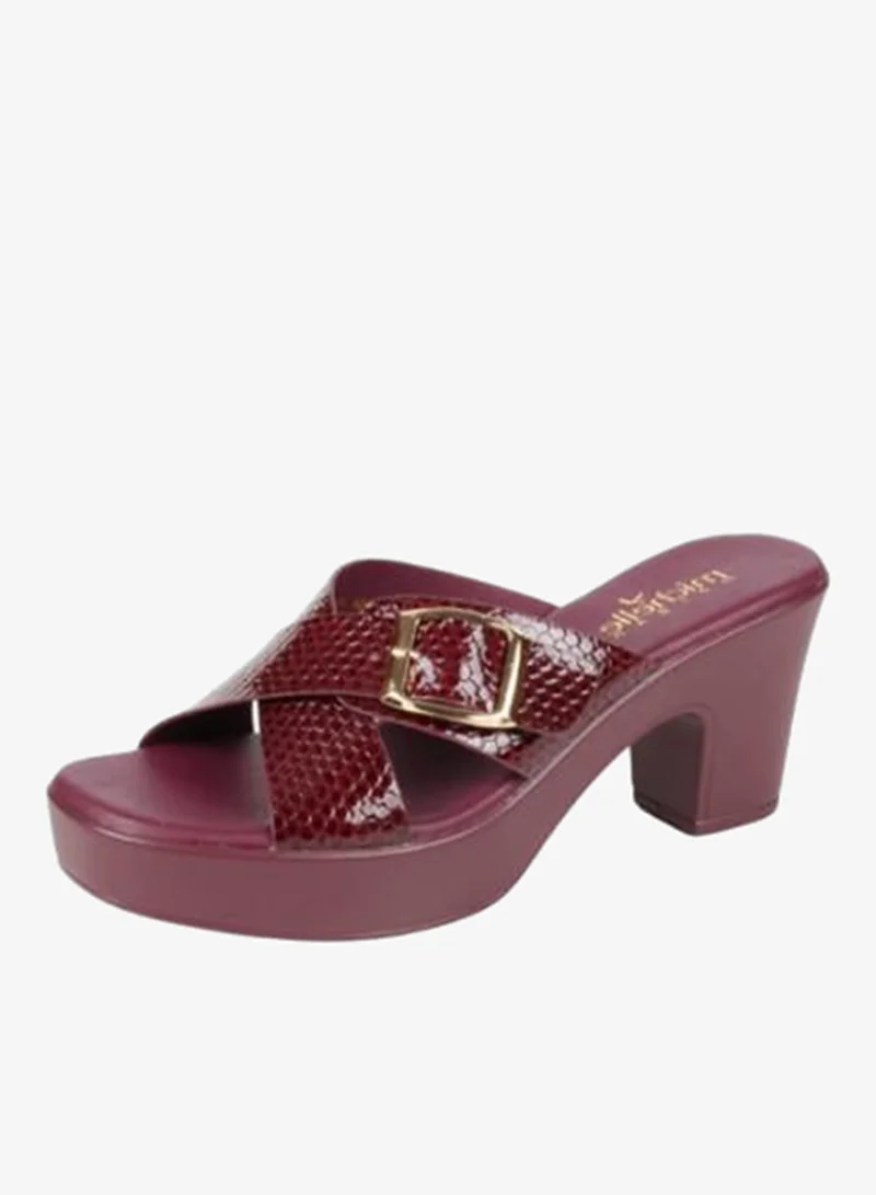 Michelle Morgan 092-2886 Michelle Morgan Ladies Block Heel Sandals 114RJ858 Bordo