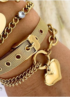 KAAF CREATIONS Kaaf Creations 18K gold plated Stainless steel Heart bracelet for Women and Girls, Intensity, 15.5+ cmcm Length, Waterproof,Hypoallergenic,long lasting and does not tarnish.  - Image 2