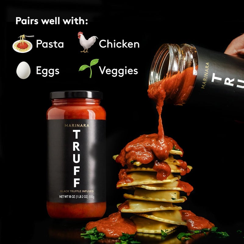 TRUFF Pasta Sauce Bundle - Black Truffle Marinara and Spicy Marinara - Non-GMO, Vegan, 2 Jars - Image 3