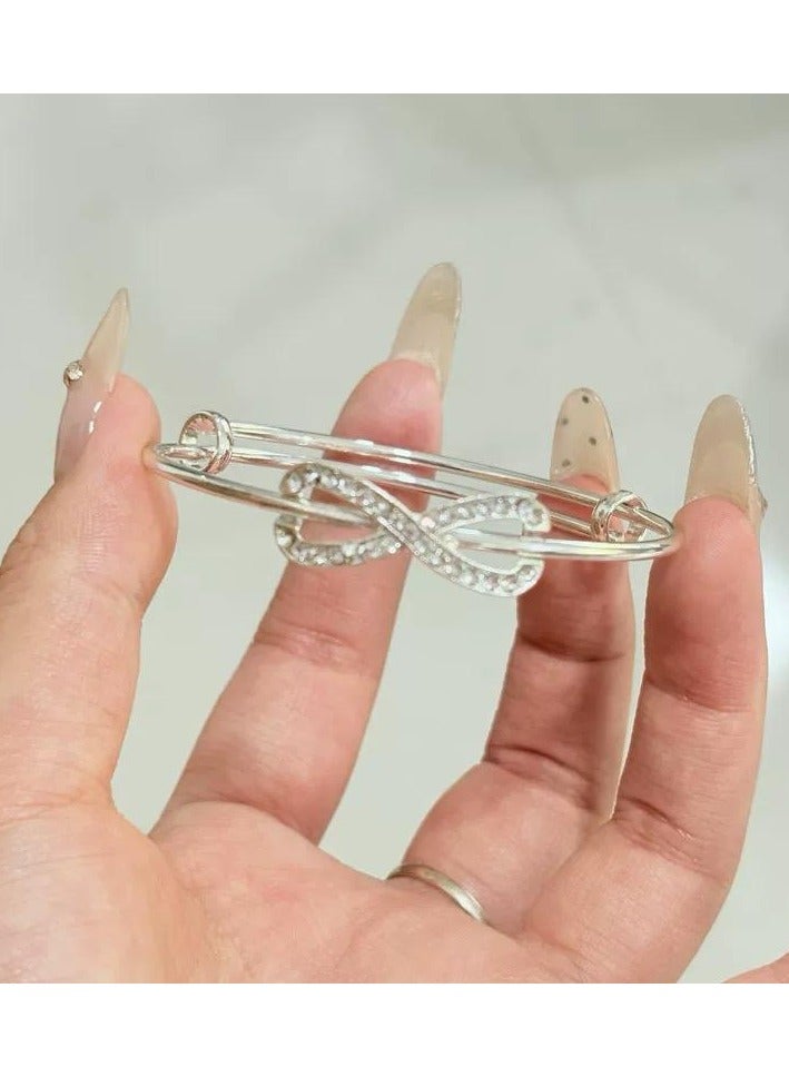 سيمهو 1p مزدوج القلب دفع سحب سوار قابل للتعديل-حلو وفاخر لعيد الأم عيد الحب  عيد الميللاد  المهرجان - Image 2