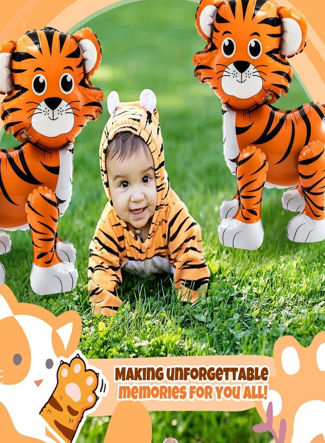 مجموعة من قطعتين من بالونات النمر ثلاثية الأبعاد من Simgoing، ديكورات حفلات أعياد الميلاد على شكل حيوانات السفاري في الغابة والسيرك، وموضوع حديقة الحيوان، ومستلزمات حفلات أعياد الميلاد - Image 5