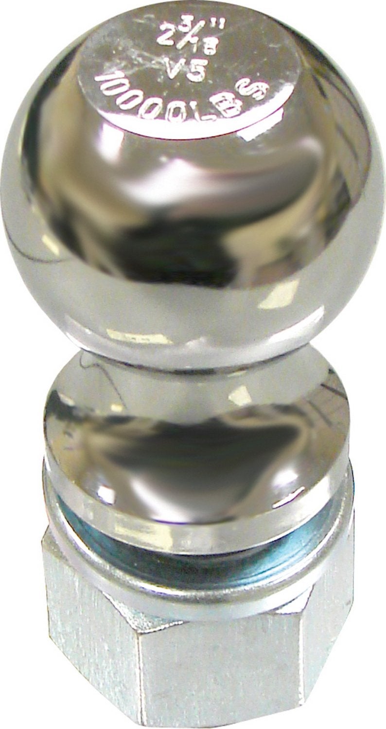CSI Accessories 105160 Chrome Hitch Ball - 2-5/16" Diameter, 1-1/4" x 2-1/2" Shank, CNC Machined, V5 Rated, 10000 lbs GTW, with Nut and Lock Washer - Image 2