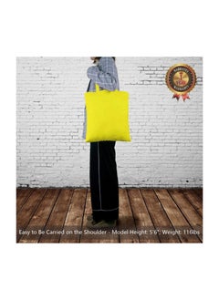 Cool Baby COOLBABY 5 Pack Economical Cotton Tote Bag, Lightweight Medium Reusable Grocery Shopping Cloth Bags, Suitable for DIY, Advertising, Promotion, Gift, Giveaway, Activity (yellow)  - Image 3