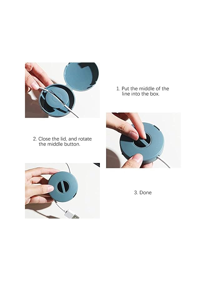 PROMASS Management, ELECDON 4 Pcs Data Cable Sorting Storage Box, Retractable Portable Cord organizer, for Wrapping Earbuds and Cords Flexible Cable Organizer for Home Office Classroom - Image 2
