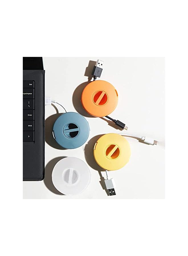 PROMASS Management, ELECDON 4 Pcs Data Cable Sorting Storage Box, Retractable Portable Cord organizer, for Wrapping Earbuds and Cords Flexible Cable Organizer for Home Office Classroom - Image 5