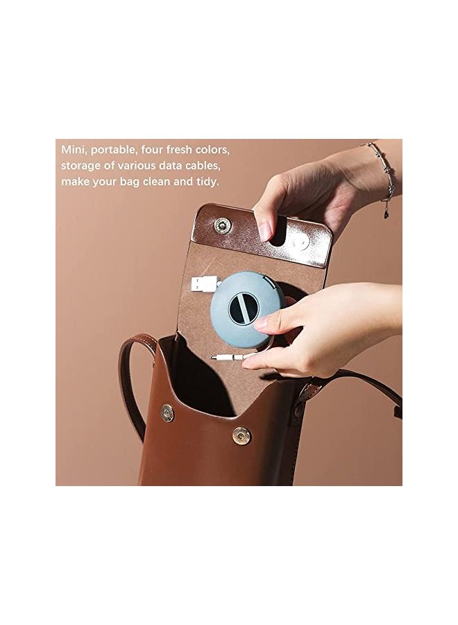 PROMASS Management, ELECDON 4 Pcs Data Cable Sorting Storage Box, Retractable Portable Cord organizer, for Wrapping Earbuds and Cords Flexible Cable Organizer for Home Office Classroom - Image 3