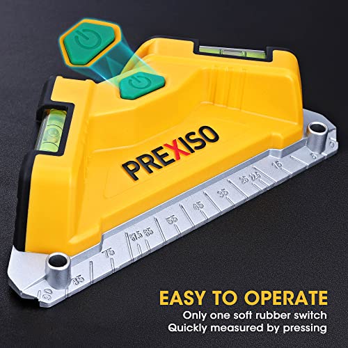 PREXISO Square Laser-65Ft Green Beam Floor Tile Laser Level, Tile Laser Line Projection, Angle 90 degree Aluminum Base Magnetic Level Square Built-In 2 Bubble Vials-With 3 Mounting Pins 3AA Batteries - Image 2