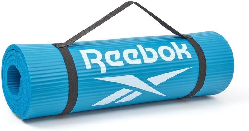 ريبوك حصيرة تدريب ريبوك 10 مم – أزرق، سميكة ومبطنة ومقاومة للانزلاق للتمارين المنزلية - Image 5