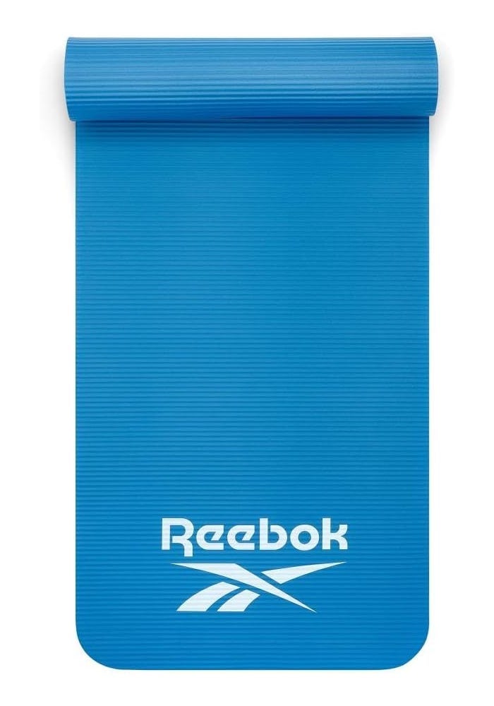 ريبوك حصيرة تدريب ريبوك 10 مم – أزرق، سميكة ومبطنة ومقاومة للانزلاق للتمارين المنزلية - Image 4