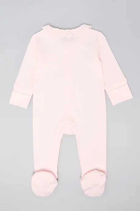 R&B Minnie Mouse Print Footed Sleepsuit with Long Sleeves