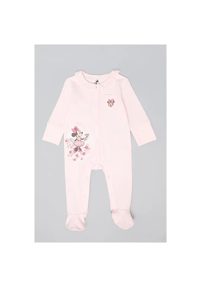 أر أند بي Minnie Mouse Print Footed Sleepsuit with Long Sleeves
