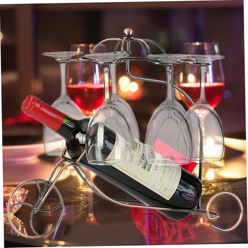 Metal Wine Glass Rack Creative Iron Bottle Holder For Living Room Wall Decor - Image 4