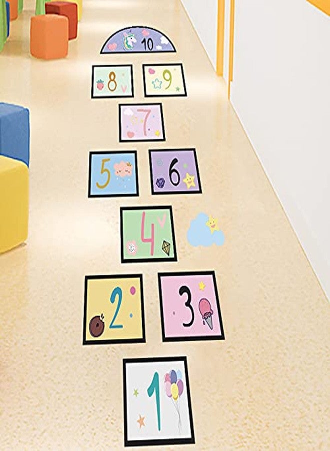 MAAGHI Number Hopscotch Game Floor Decor Stickers, Creative Cartoon Decoration Wallpaper Sticker, DIY Digital Grid Game Wall Decor for Baby Kids Room Bedroom (Purple) - Image 5