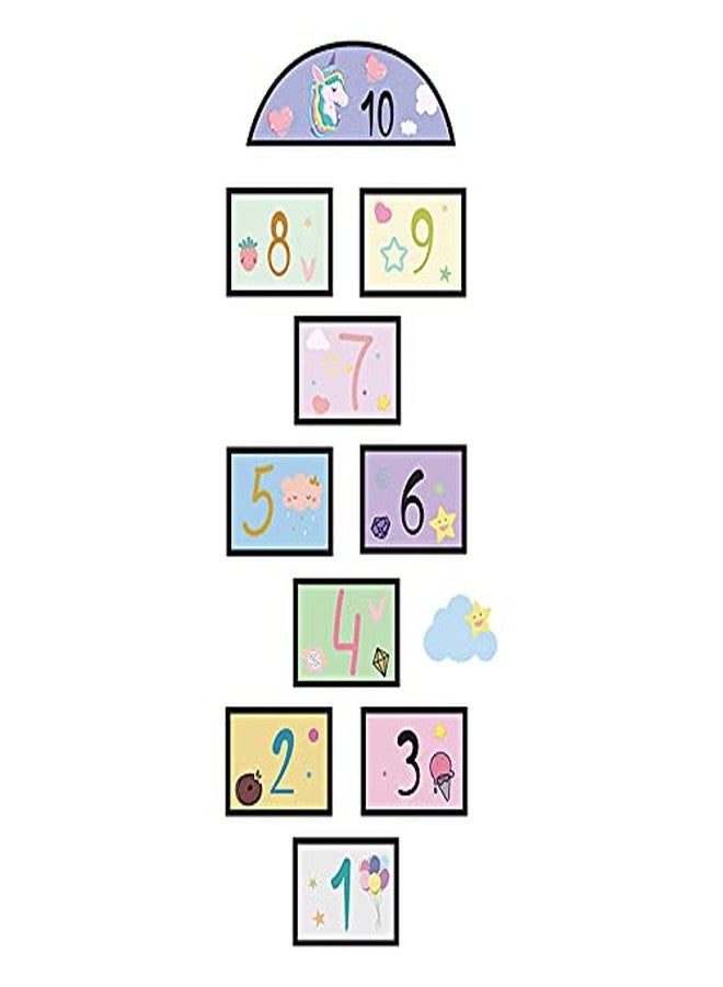 MAAGHI Number Hopscotch Game Floor Decor Stickers, Creative Cartoon Decoration Wallpaper Sticker, DIY Digital Grid Game Wall Decor for Baby Kids Room Bedroom (Purple) - Image 1