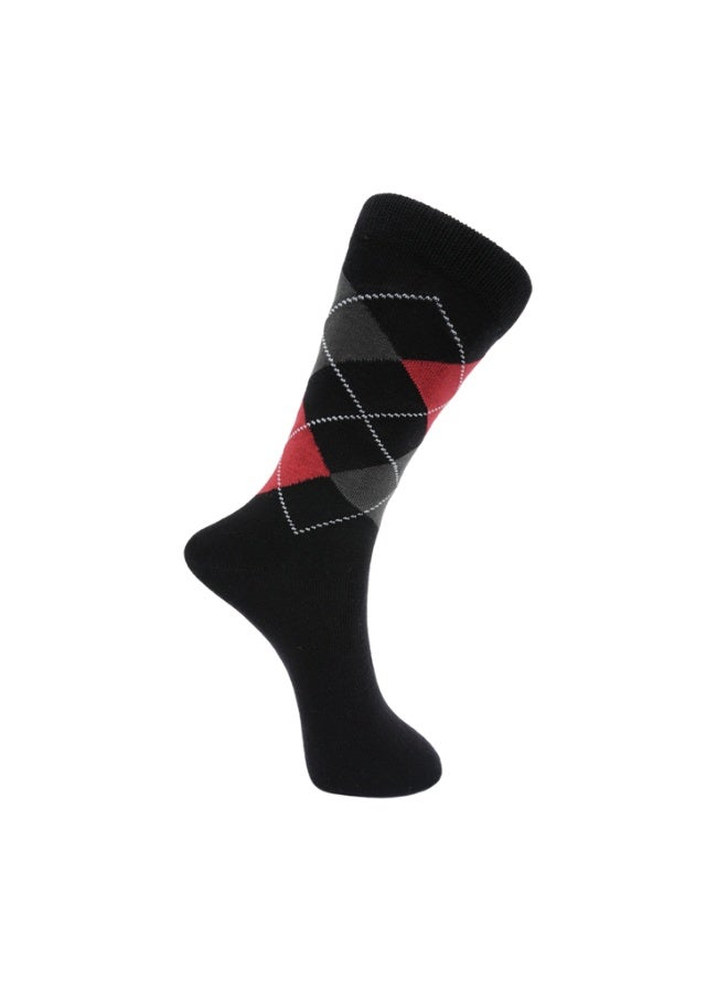 الورقة البيضاء جوارب رجالية للشركات – قابلة للتنفس، تمتص الرطوبة، ثابتة – قطن عالي الجودة – 3 أزواج (رمادي فاتح، أسود، أزرق) - Image 5