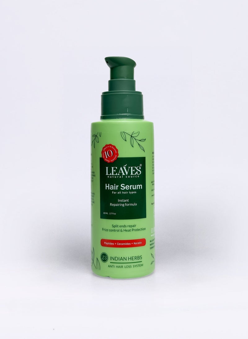 LEAVES Nourishing and Styling Hair Cream 200ml & Hair serum For all Hair Types Instant Repairing 80ml Bundle - Image 3