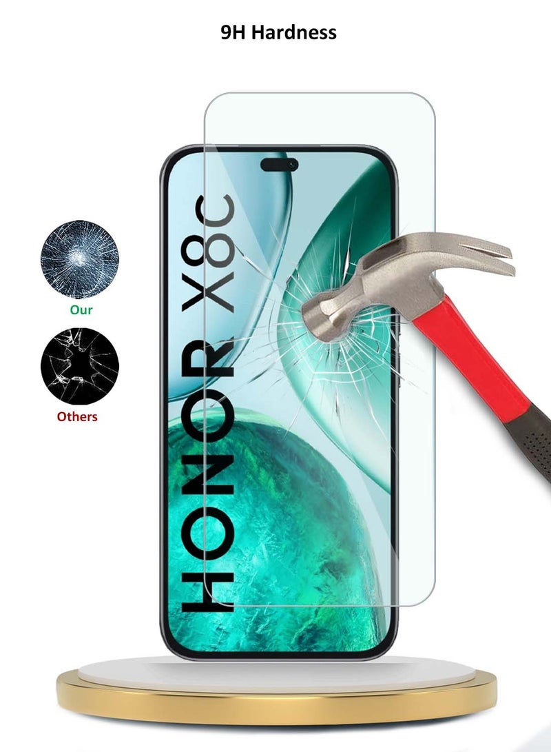 دبليو تيك واقي شاشة زجاجي مقوى من هونر X8c 4G 2025 WTech Premium Series 9H 2.5D - شفاف - Image 2