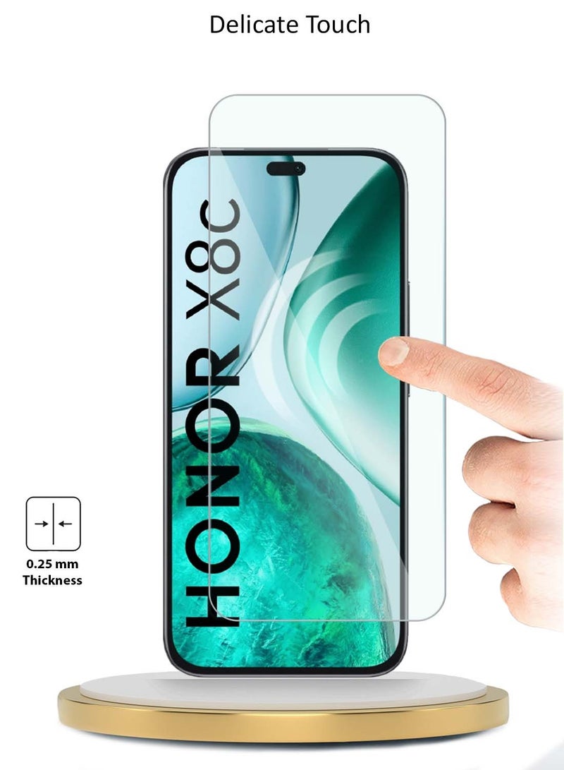 دبليو تيك واقي شاشة زجاجي مقوى من هونر X8c 4G 2025 WTech Premium Series 9H 2.5D - شفاف - Image 3