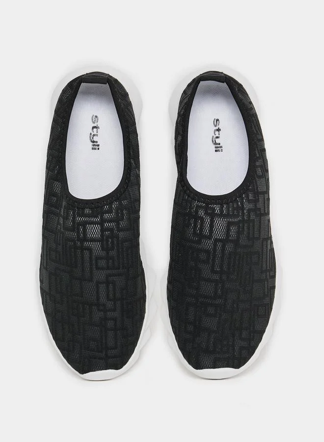 Styli Mesh Pattern Slip On Casual Shoes