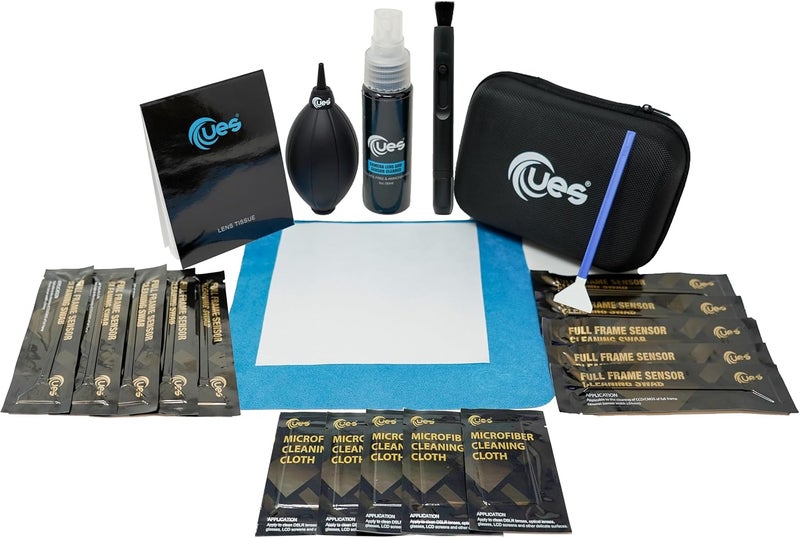 U.S. 21-in-1 Camera Cleaning Kit: 10 Full-Frame Sensor Cleaning Swabs, 5 Lens Cleaning Cloth, Air Blower, Lens Cleaning Pen, Lens and Sensor Liquid Cleaner, Lens Cleaning Paper, Screen Cleaning Cloth - Image 1