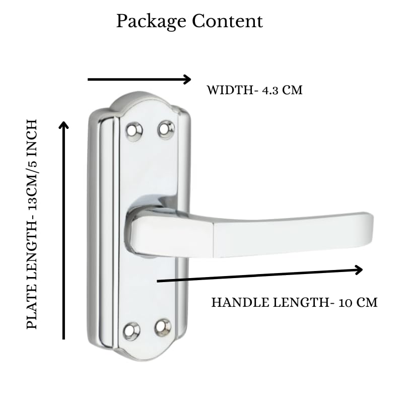 SARDAR 4" Iron Bathroom Door Handle Set with Keyless Baby Latch/Door Handle Set - Image 2