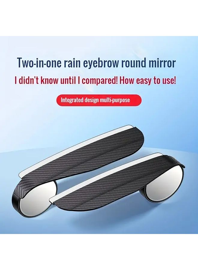 2 In 1 Black Side Mirror Covers With Blind Spot Viewer And Rain Guards - Image 4