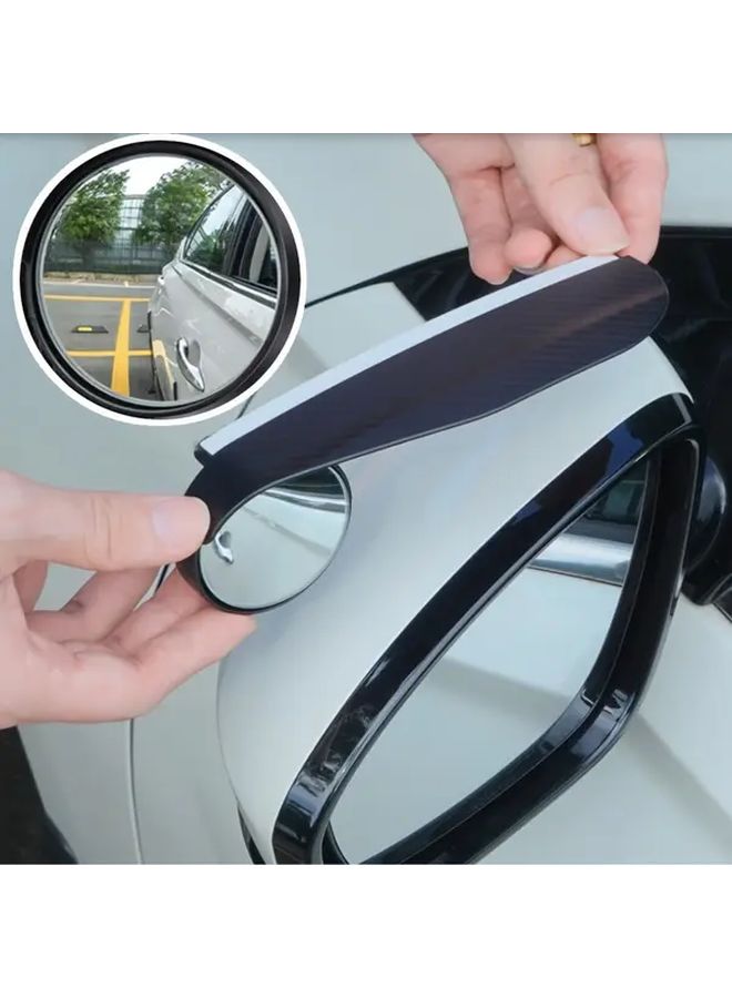 2 In 1 Black Side Mirror Covers With Blind Spot Viewer And Rain Guards - Image 1
