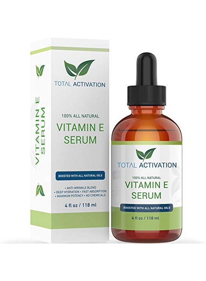 Total Activation Large 4 Oz Organic Vitamin E Oil 100% Pure Cold Pressed For Skin Face Hair Nail Growth Acne Scar Treatment Stretch Mark Removal Dry Skin Treatment - Image 1