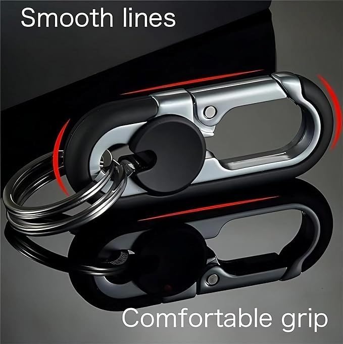 CHRIS GOOD Men's Car Key Chain 6pcs, Personalized Creative Stainless Steel Car Keychain for Men (Black,Black,Blue,Blue,Orange,Orange) - Image 5