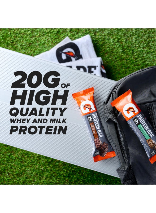Gatorade Whey Protein Bars, Cookies & Crème, 2.8 oz bars (Pack of 12, 20g of protein per bar)