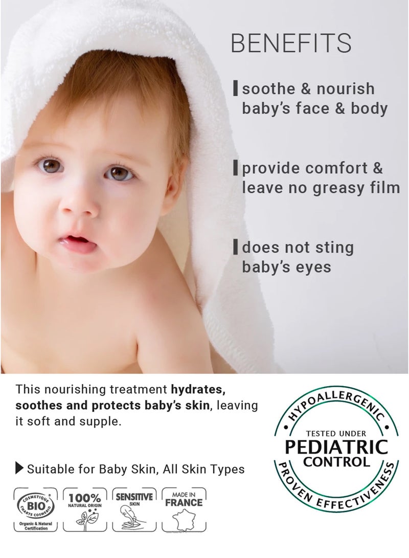 gamarde Baby Nourishing Organic Face & Body Care Cream 100ml Certified Organic & 100% Natural Best Baby Moisturizer for Dry, Sensitive & Delicate Skin Daily Hydrating, Soothing & Protective Cream with Shea Butter, Argan Oil, Beeswax & Acacia Gum Gentle Hypoallergenic Baby Lotion for Newborns, Infants & Kids Dermatologically & Pediatric Tested Made In France - Image 3