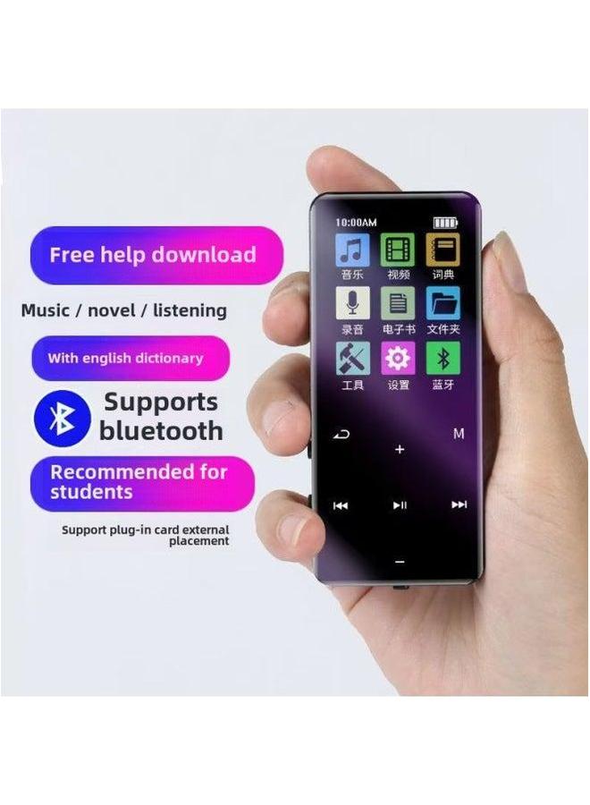 Touch Screen Bluetooth Mp3 Small Walkman Student Edition English Mp4 Full P3 Player-Body Color:Metallic Silver [touch Version + English-chinese Dictionary] With Bluetooth-Memory Capacity:16g Memory [free Set Of Accessories] - Image 3