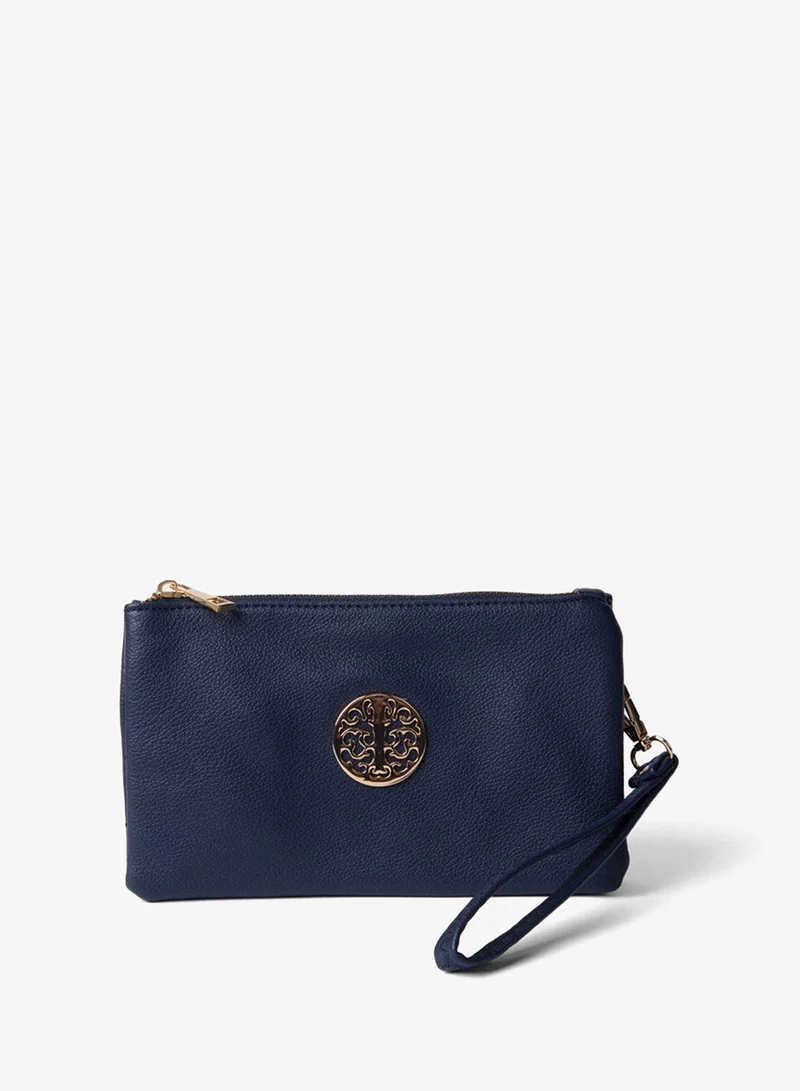 بلو فانيلا Detailed Zip Up Purse With Detachable Strap