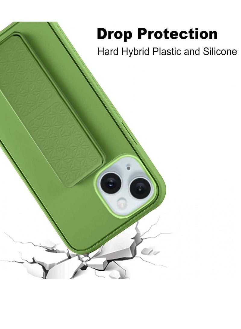 Techie Soft Smooth Silicone Cover With Magnetic Secure Hand Grip Case and Inner Microfiber Lining for Apple iPhone 15 Plus – Green