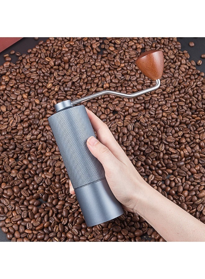RVETEE Portable Manual Coffee Grinder Silver CNC 420 Stainless Steel 7-teeth Grinding Core Magnetic Hand Crank Handle Outdoor Coffee Grinder 25g Beans - Image 3