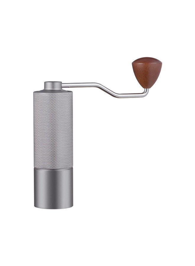 RVETEE Portable Manual Coffee Grinder Silver CNC 420 Stainless Steel 7-teeth Grinding Core Magnetic Hand Crank Handle Outdoor Coffee Grinder 25g Beans - Image 1