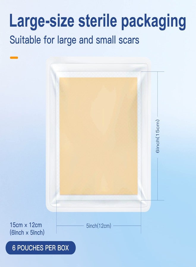 Nubical 6 Pack Large Sizes Silicone Gel Sheets 6" x 5" - Medical Sterile Packaging Silicone Scar Sheets - For Irregular Scar Removal - Image 2