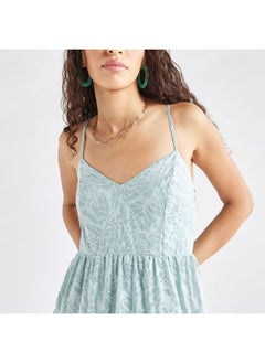 FAV All-Over Print Sleeveless Tiered Dress with Sweetheart Neck  - Image 4