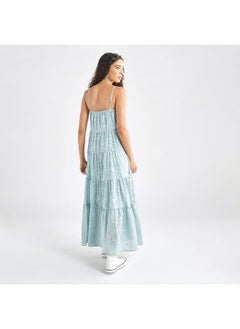 FAV All-Over Print Sleeveless Tiered Dress with Sweetheart Neck  - Image 3