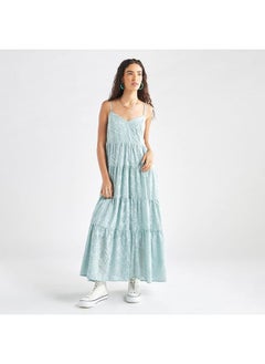 FAV All-Over Print Sleeveless Tiered Dress with Sweetheart Neck  - Image 1