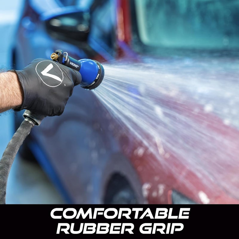Viking Hose Nozzle, Garden Hose Nozzle with 8 Spray Patterns, Adjustable Heavy Duty Water Hose for Washing Car, Watering Plants, Washing Pets, and Home Use - Image 3